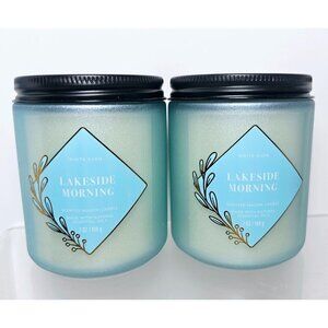 2 LAKESIDE MORNING Bath Body Works Scented Single Wick Candles 7oz NEW
